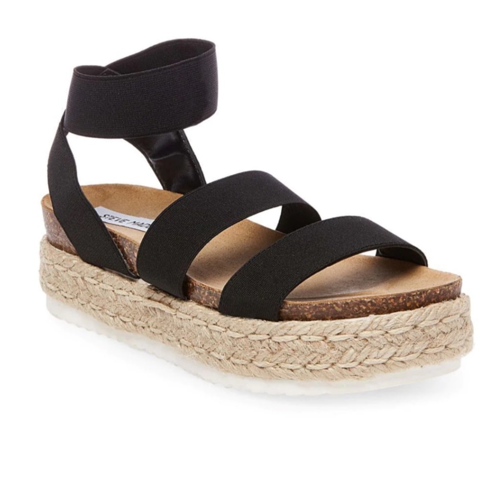 Steve Madden Kimmie Women’s Espadrille Platform Sandal in Black - Size 8.5